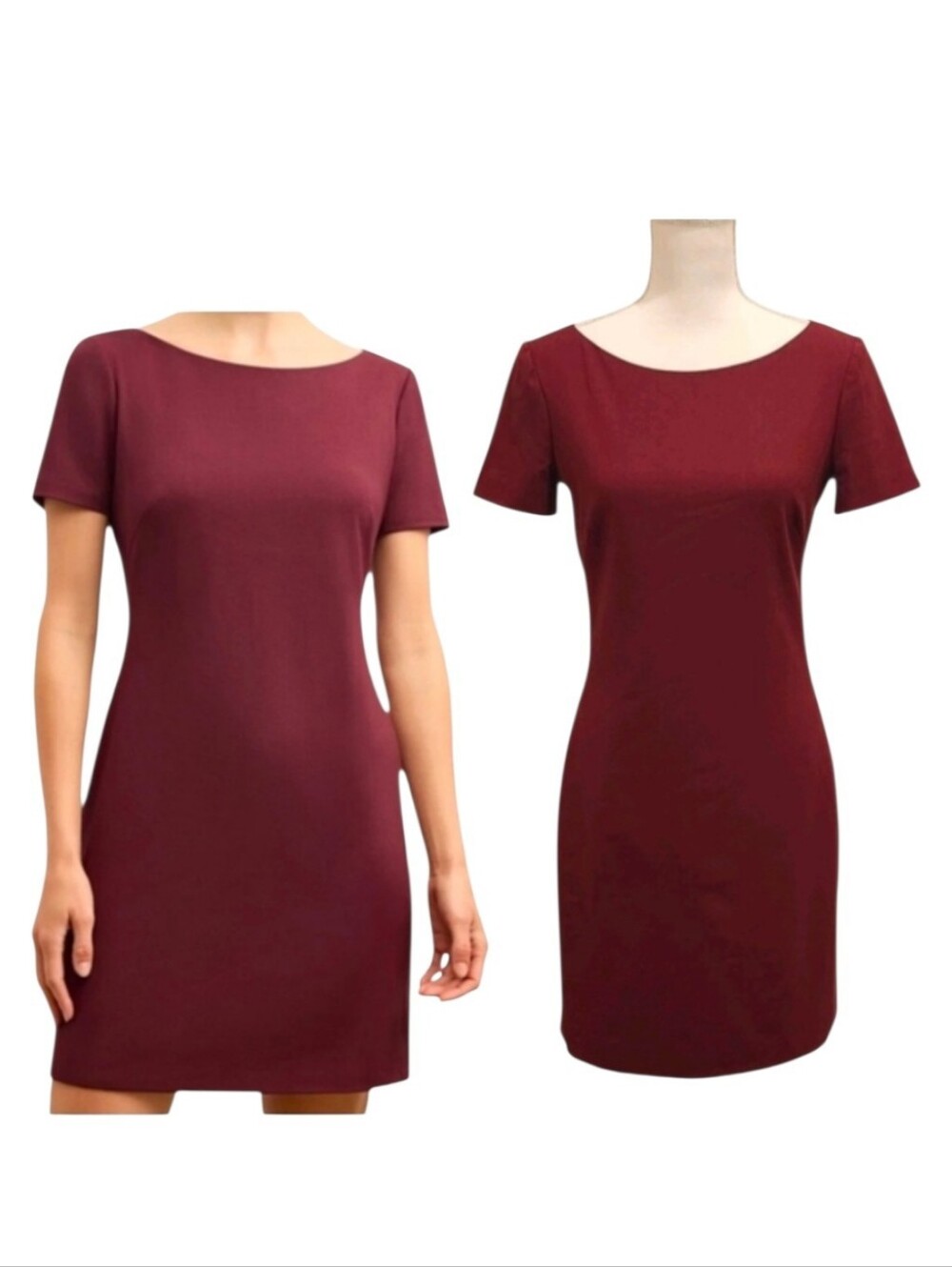M.M. LaFleur The Rosie Boatneck Italian Wool Twill Shiraz Shift Dress Women's 2